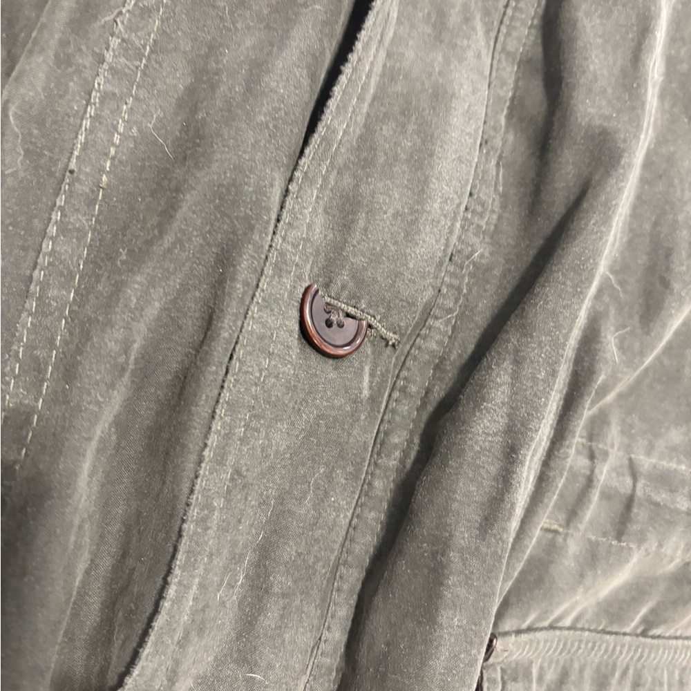 Orvis Dark Green Military Jacket with Brown Leather Details - Picture 6 of 10